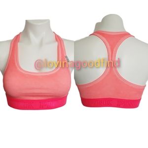 Victoria's Secret PINK Racerback Wide Band Logo Sports Bra NWT sz S